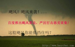 百度推出颶風算法，嚴厲打擊惡劣采集!這股颶風你能抵擋住嗎？